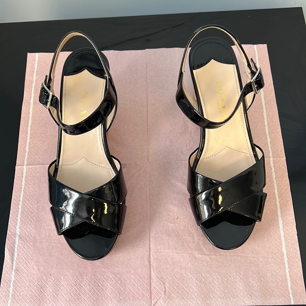 Prada Donna cork wedge